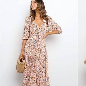 Floral petal and pup small dress